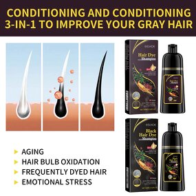 Hair Dye Shampoo - Natural Permanent 3-in-1 Organic Hair-Repairing Unisex