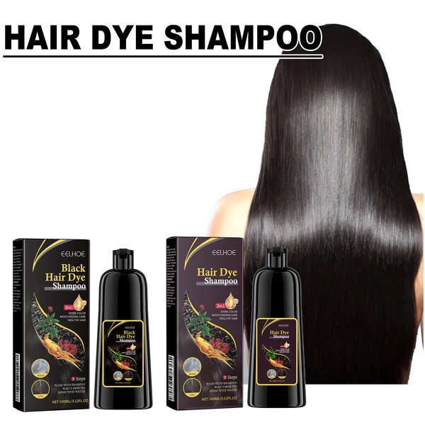 Hair Dye Cream - EELHOE 100ml Natural Herbal 3-IN-1 Black Brown Hair Color