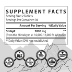Himalaya Shilajit Tablets - 85+ Trace Minerals Fulvic Acid Energy Immune Support