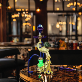 Hookah Set Manufacturer - Luxury Aluminum Resin Lacquer Free Type Peacock with LED