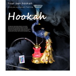 Hookah Set Manufacturer - Luxury Aluminum Resin Lacquer Free Type Peacock with LED