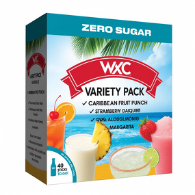 Cocktail Mixer Variety Pack - 4 Flavors Punch Pina Colada Strawberry Daiquiri 40 Pack