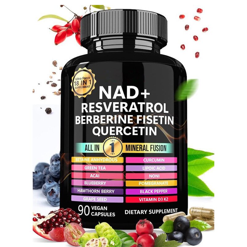 NAD+ Resveratrol Capsules - 2025 Berberine Curcumin Skin Brightening Immunity