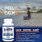 5-HTP Capsules - 120 Count Deeper Longer Sleep Support Men Women