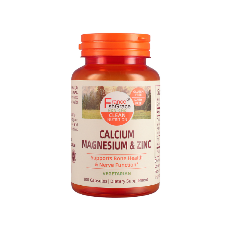 Calcium Magnesium Zinc - Bone Health Nerve Function Support Capsules