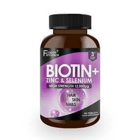 Biotin Hair Growth Tablets - 12000mcg Zinc Selenium 180 Count Men Women