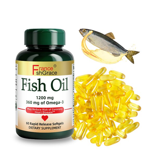 Fish Oil Softgels - 60 Count Non-GMO No Artificial Color Blood Health