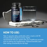 L-Arginine Capsules - 120 Count Energy Fitness Goals Support Supplement