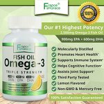 Omega 3 Fish Oil - 2500mg Lemon Flavor 900mg EPA 600mg DHA 90 Softgels