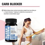Night Time Fat Burner - 60 Count Hunger Suppressant Carb Blocker Weight Loss