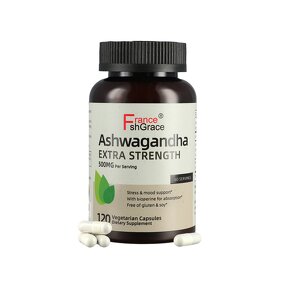 Ashwagandha Capsules - 120 Count Extra Strength Stress Mood Support