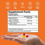 Turmeric Capsules - Organic 60 Count Digestive Health Men Women Plant Extract