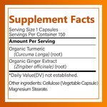 Turmeric Curcumin Capsules - 150 Count Enhanced Absorption Joint Health