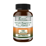 Zinc Vitamin D3 - 300 Tablets Bone Muscle Nerve Health Organic Extract