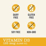 Vitamin D3 Capsules - 5000iu Immune Muscle Bone Health Support Supplement