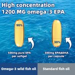 Omega 3 Supplement - Organic Flaxseed Fish Oil Vitamin E Eye Nutrition Adult