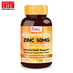 Zinc Capsules - Mono Methionine Chelate Immune Health 120 Count Adult