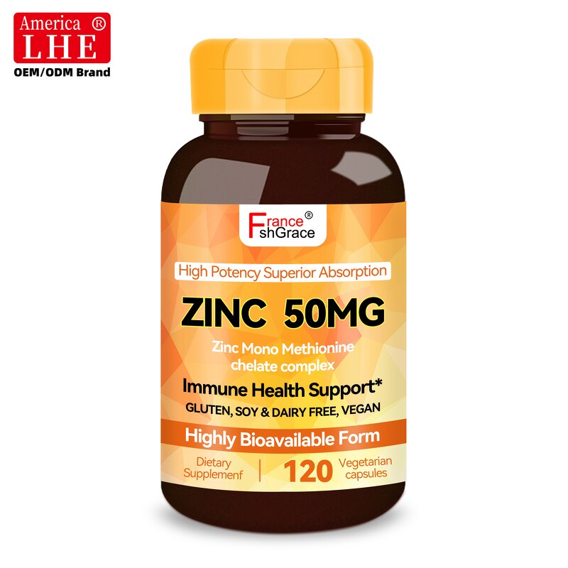 Zinc Capsules - Mono Methionine Chelate Immune Health 120 Count Adult