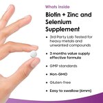 Biotin Hair Growth Tablets - 12000mcg Zinc Selenium 180 Count Men Women