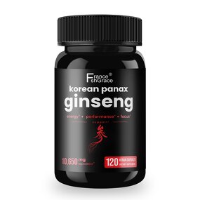 Red Panax Ginseng Capsules - Extra Strength Ginsenosides Energy Focus Adult