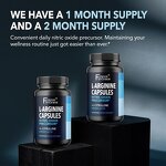 L-Arginine Capsules - 120 Count Energy Fitness Goals Support Supplement