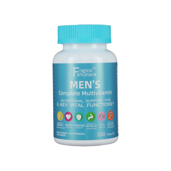 Men Multivitamin - 200 Count Vitamin A C D B12 Calcium Immune Support