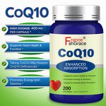 CoQ10 Softgels - 400mg Max Strength 200 Count Coenzyme Q10 Supplement