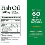 Fish Oil Softgels - 60 Count Non-GMO No Artificial Color Blood Health