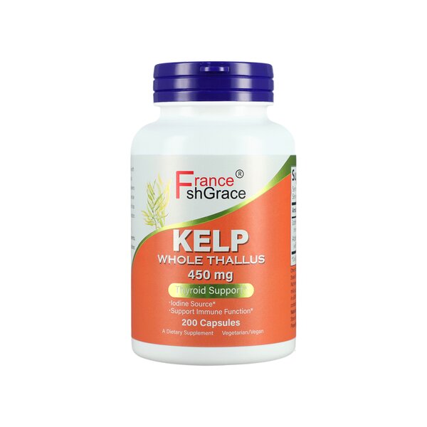 Kelp Capsules - 450mg Natural Iodine Thyroid Health Support Supplement