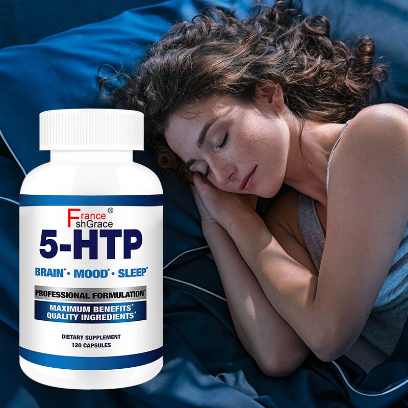5-HTP Capsules - 120 Count Deeper Longer Sleep Support Men Women