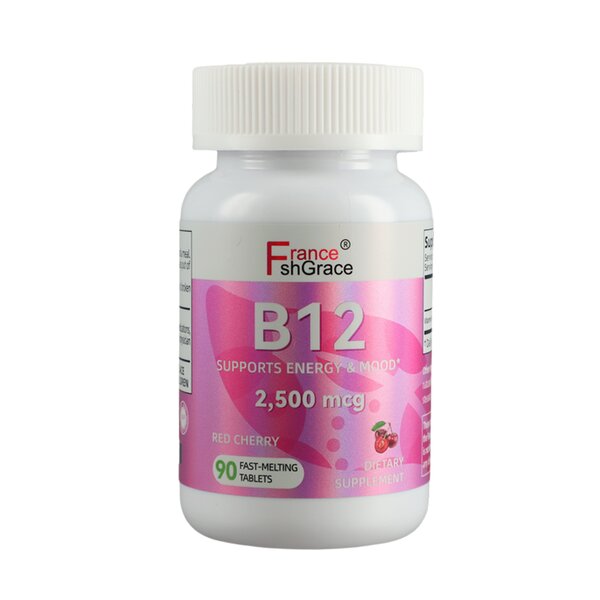 Vitamin B12 Tablets - Cherry Flavor Custom Logo Non-GMO Lab Tested Wholesale