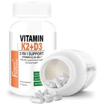 Vitamin K2 D3 Capsules - Non-GMO Bone Heart Health Support Supplement