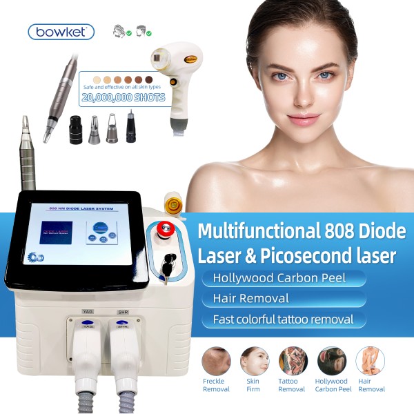 Q Switch Laser Factory - Aesthetics Painless 2 In1 Tattoo Removal 755 808 1064 Diode Laser