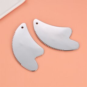 Zinc Alloy Gua Sha Scraper - Custom Logo Teeth Facial Puffiness Reduction Tool