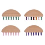 Wooden Gua Sha Comb - Trend Custom Scalp Massager Jade Stone Head Tool