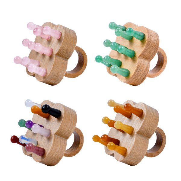 Four Leaf Clover Wood Comb - Hot Selling Scalp Meridian Massage Jade Tool