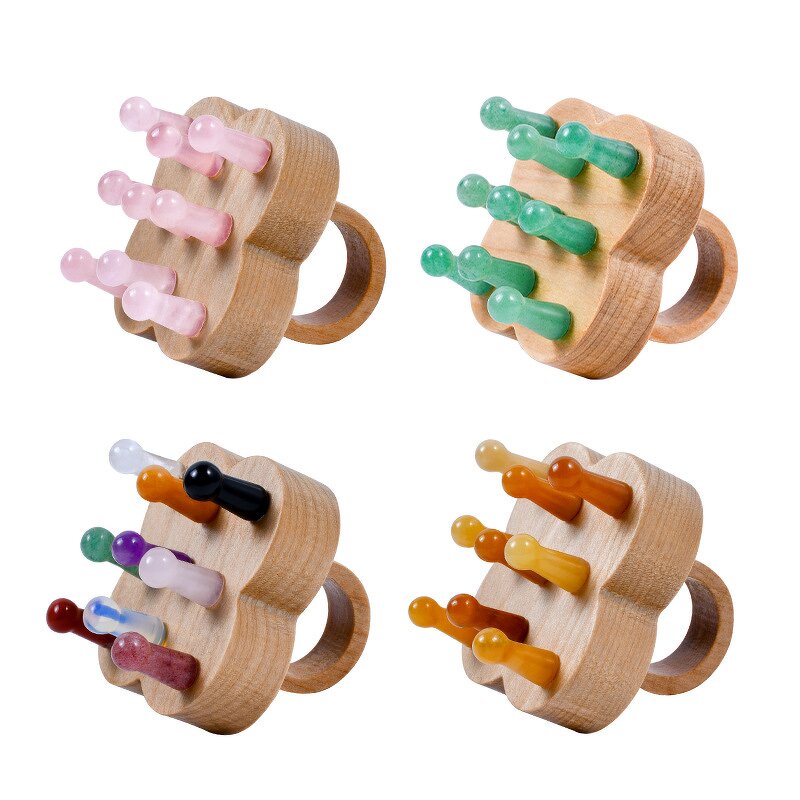 Four Leaf Clover Wood Comb - Hot Selling Scalp Meridian Massage Jade Tool