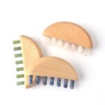 Wooden Gua Sha Comb - Trend Custom Scalp Massager Jade Stone Head Tool
