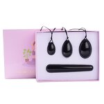 Obsidian Yoni Egg Set - 4pcs Drilled Gemstone Ben Wa Balls Kegel Tool