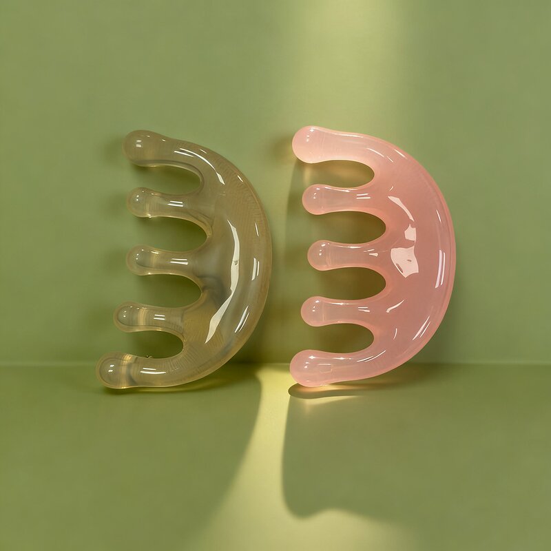 Massage Comb Manufacturer - Resin Stone Head Scalp Cheap Gua Sha Customized Logo