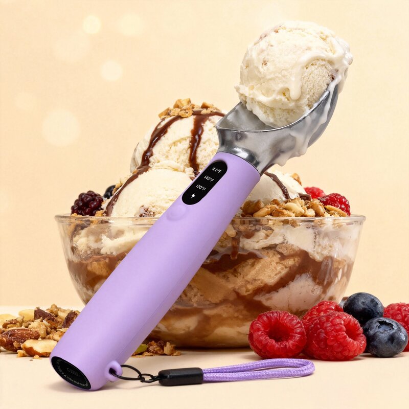 Ice Cream Scoop Manufacturer - Zinc Alloy Cookie Spoon Spade Ball Maker Non-Slip Silicone