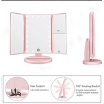 Makeup Mirror Manufacturer - Cosmetic LED Folding Portable Trifold Desktop Magnification 3x 1x