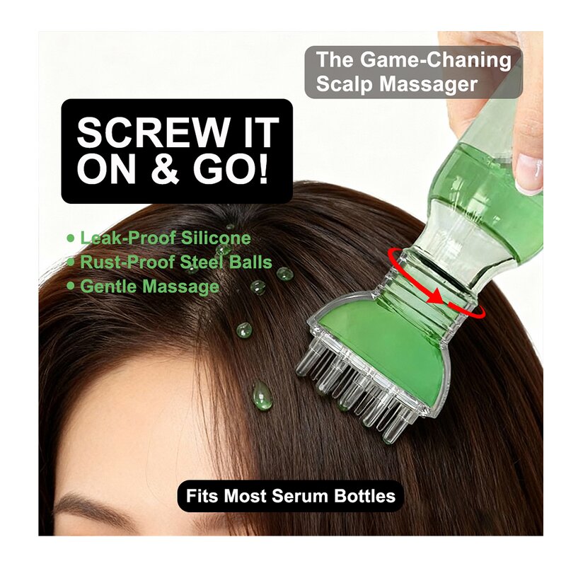 Scalp Massager Manufacturer - with Stainless Steel Roller and Liquid Needle Hair Care Comb