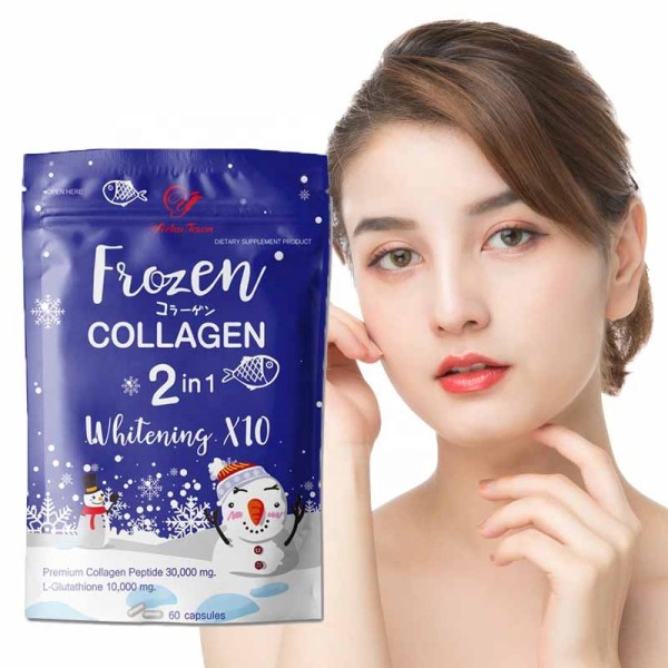 冷冻胶原蛋白胶囊生产商-批发保湿2合1美白胶囊膳食纤维用抗衰老皮肤