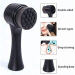 2-in-1 Facial Brush - Double Side Silicone Bamboo Charcoal Deep Cleansing Tool