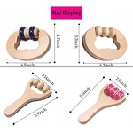 Wooden Therapy Roller - Handheld Face Body Neck Leg Cellulite Massage Tool