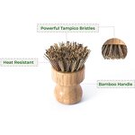 Bamboo Dish Washing Brush - Eco-friendly Wooden Kitchen Pot Cleaning Tool