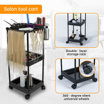 3-Layer Salon Trolley - Cross-Border Floor-Standing Hair Extension Dyeing Rack