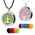 Aromatherapy Necklace Diffuser - Stainless Steel Hollow Tree Design Gift Tool