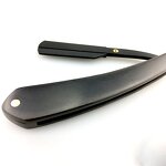 Straight Safety Razor - Single Blade Black Stainless Steel Barber Shaving Tool